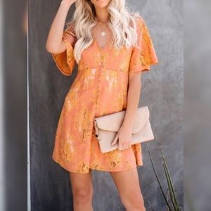 Peach Love California Lace Dress Size Small